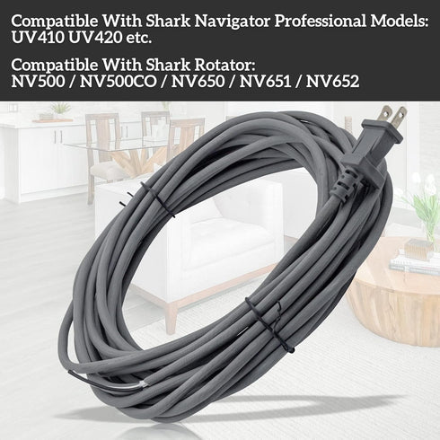 36Ft Vacuum Cleaner Power Cord Replacement for Shark Navigator Lift-Away NV341 NV402 NV450 NV502 Upright Vacuum
