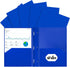 ViVin Blue Sturdy Plastic Folder, 10 Pack, 2 Pocket Folder with Prongs, Holds 8.5 * 11 Letter Size Sheets for Office