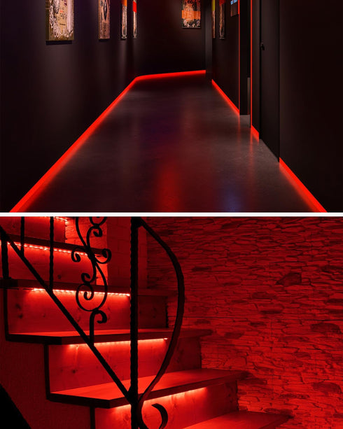 16.4ft 12V 1600Leds/5M Closet Dimmer Aclorol Led COB Light Strip Red Flexible COB Strip Lights for Bedroom Tape