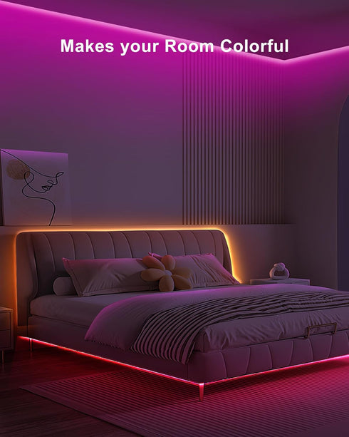 4.92ft Bluetooth RGB COB Led Strip Lights with Remote, Dimmable Smart App Light Strip, Color Changing Music Sync for
