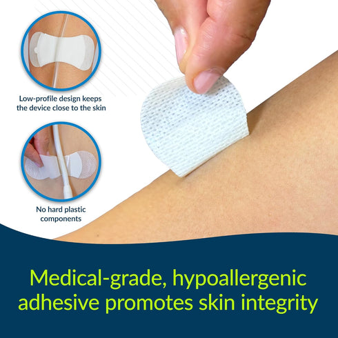 3300M-10PK Pack 10 TIDI Grip-Lok Medium Securement Device of Catheter Stabilization Device White Flexible Material