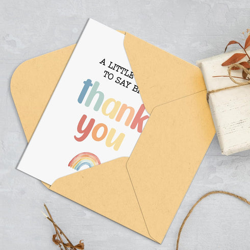 Simple Thank You Rainbow Card for Man WomanA little Card to Say Big Thank You, with Envelope Sticker