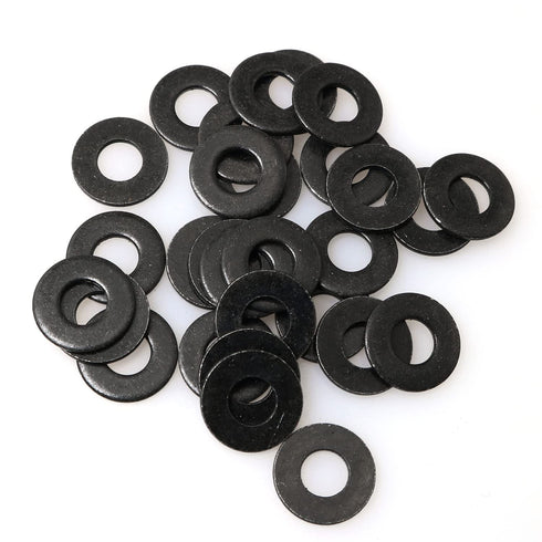 40Pcs M5 Flat Washer Metal Gasket for Bolts and Screws, 304 Stainless Steel Black Zinc Hardware Fitting Accessories