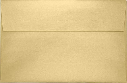 LUXPaper A9 Invitation Envelopes | Peel & Press | 5 3/4" x 8 3/4" | Blonde Metallic | 80lb. Text | 50 Qty by LUXPaper