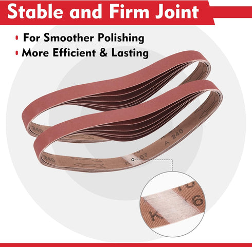 WORKPRO 36 Pack 1 x 30 Inch Sanding Belts, Aluminum Oxide Abrasive for Woodworking, Metal Polishing