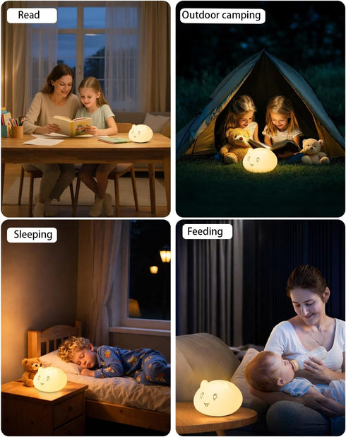 wapentake Capybara Night Light for Kids, Cute Animal Silicone Touch Lamp with Bluetooth Speaker, APP Control RGB Color
