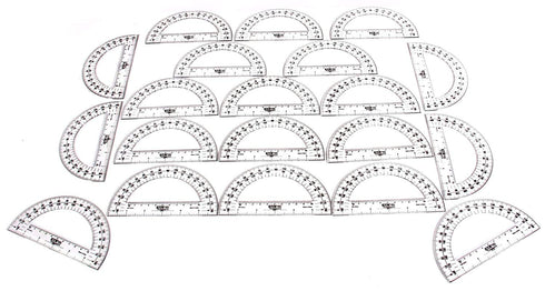 hand2mind Clear Plastic Student Math Protractor Set, Pack of 100 for Classroom