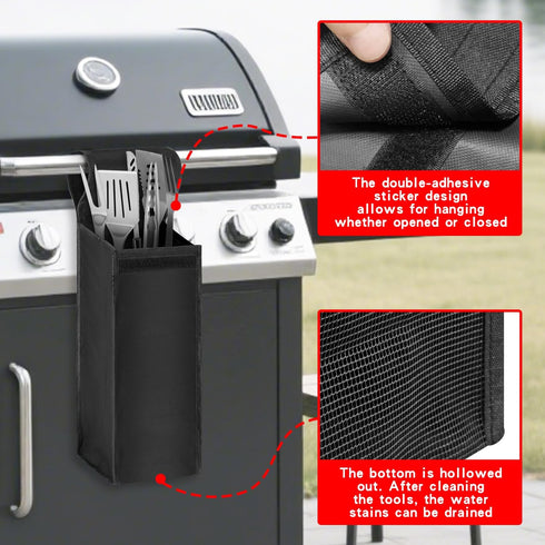 2 20 6 6 PCS Upgraded Grill Tool Storage Caddy, Hollow Design - Automatic Drainage, Storage and Grilling in One, X X