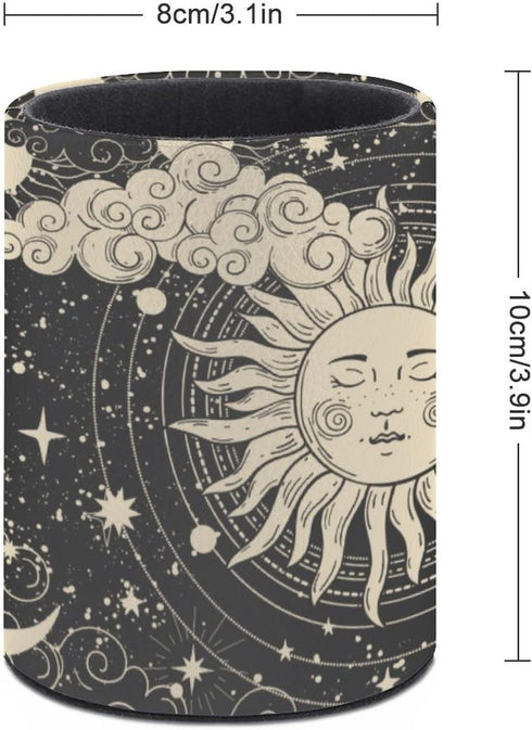 XUWU Tarot Celestial Bohemian Pen Holder Pencil Organizer Cute Pencil Cup Desk Decor Makeup Brush Holder PU Multifunctional Office Suppliesfor Home Classroom School by XUWU