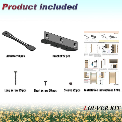 Explranltec 11 (48'') Decorative Fence Louver System, Louver Hardware System for Blinds and shutters, Louver Pergola