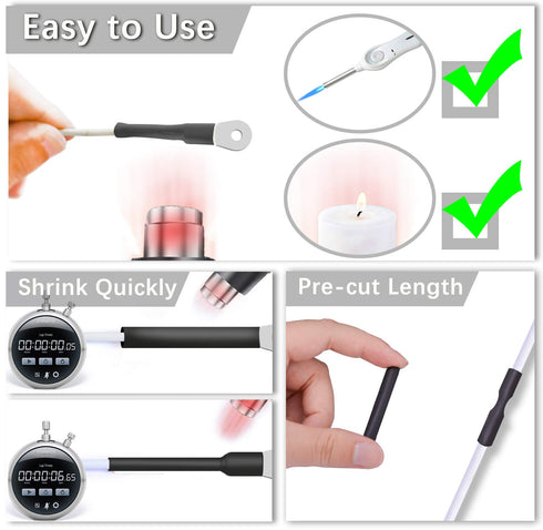 450 Pcs Heat Shrink Tubing Kit, 14 Sizes Black Heat Shrink Tube, Electric Heat Shrink