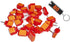 Orange Reflective Wing Tacks (Pack of 50), Glow Tacks, Hiking Markers, Trail Marking Tacks with Included LED Keychain