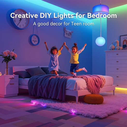 130ft (2 65.6ft) 44Keys CHARKEE LED Strip Lights Rolls of Ultra Long RGB Color Changing LED Light Strips Kit