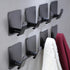 Taozun Adhesive Hooks 8 Packs, Black Wall Hooks for Hanging Coat/Towel in Bathroom