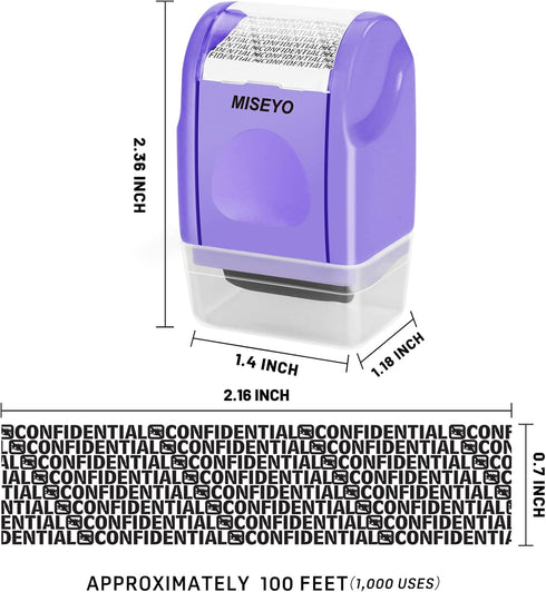 Miseyo Purple Identity Theft Protection Roller Stamps for Data Privacy, Anti-Theft Security Prevention