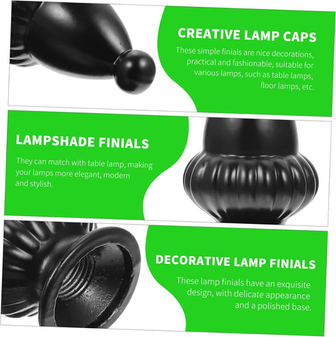 ARTIBETTER 2pcs Lamp Shade Finial Knobs Easy Install Decorative Accessories for Table and Floor Lamps for Home