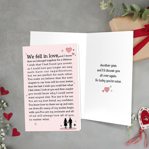 Nchigedy Romantic Valentines Day Card for Man Woman, Sweet Valentines Day Card for Husband Wife, Anniversary Cards