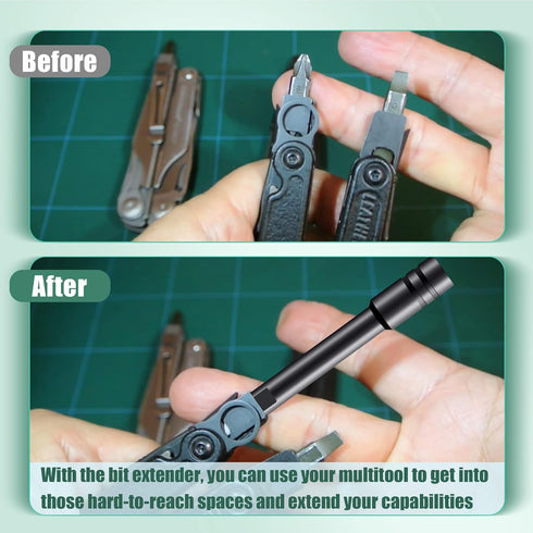Dreyoo Multitool Bit Driver Extender, 1/4 Bit Kit Extender Compatible with Leatherman/Surge/Wave Plus (Black)