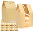 90 Pack Bakery Bags with Window, Kraft Paper Sourdough Bread Bags with