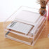 Clear Acrylic Letter Tray, Stackable Desk File Organizer for School Teacher Office Supplies - 2 Pack