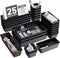 BiuLeon 25 PCS Plastic Drawer Organizers Set, 4-Sizes Vanity and Makeup Organizer, Desk