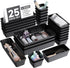 BiuLeon 25 PCS Plastic Drawer Organizers Set, 4-Sizes Vanity and Makeup Organizer, Desk