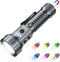 2000 Lumen EDC Flashlight Small Rechargeable Flashlight with Memory,Multi-Color Light (Warm Yellow/Red/Green/Blue/UV)