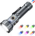 2000 Lumen EDC Flashlight Small Rechargeable Flashlight with Memory,Multi-Color Light (Warm Yellow/Red/Green/Blue/UV)