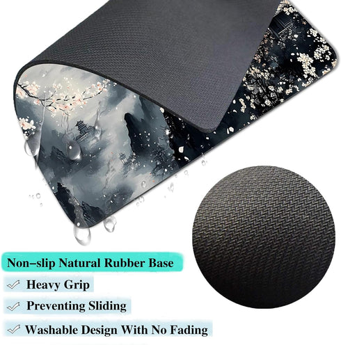 IMAYONDIA 9.5" 7.9" Computer Mouse Pads for Desk, Aesthetic Landscape Painting Japanese Mouse Pad Small Square Computer