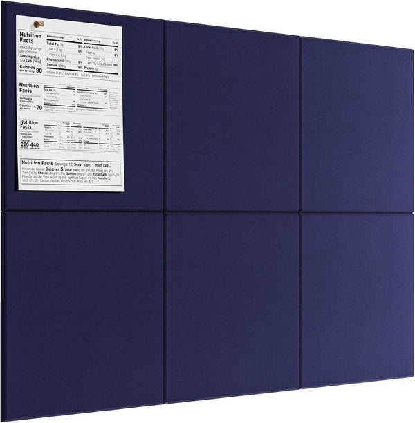 MaxGear 12 Pack Felt Wall Tiles, Large Cork Board 36"x24" with 40 Pushpins, Dark Blue Cork Boards for Office