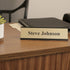 ExcelMark 2" x 8" Aluminum Name Plate Holder for Desk, Office Business Door Sign Holder, Black