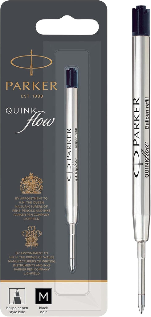 Parker Quinkflow Ballpoint Pen Ink Refill - Medium Tip, Black