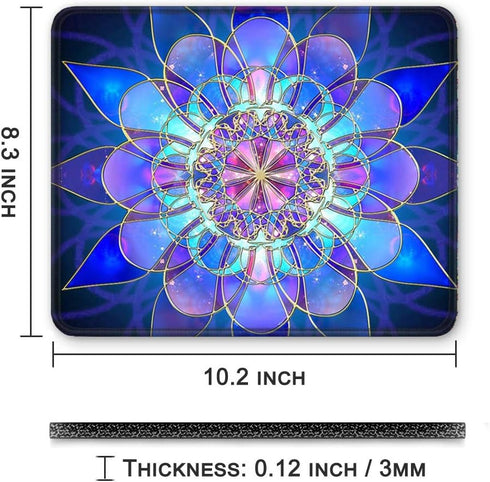 BOSOBO Gaming Mouse Pad - Rectangle Mandala Mouse Mat, Small Mousepad with Designs, Non-Slip Rubber Mouse Pad with