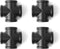 1" Black 4-Way Cross Fitting Connector, Home TZH 4-Pack Cast Malleable Iron