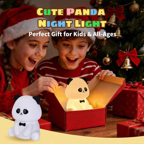 Myzztek Panda Lamp for Kids Room, Pat Control Panda Light for Breastfeeding, Silicone Night Light Nursery Bedside Lamp