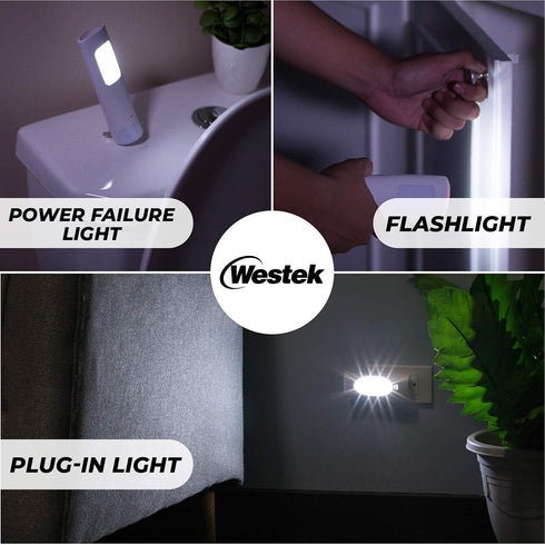 6 Pack 3 Westek LED Emergency Lights for Home Power Failure, - Function Power Failure Light, Rechargeable Flashlight