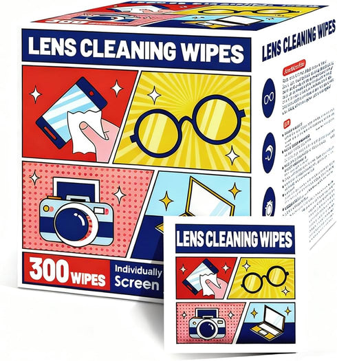 Generic 300 PCS Lens Cleaning Wipes for Eyeglasses, Glasses Cleaner for Glasses/Sunglasses, Phones,