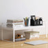 YGYQZ Wood Office Desk Shelf Organizer, Cute Dresser Top Storage Rack for Women, Men, Kids, Aesthetic Bookshelf (White)