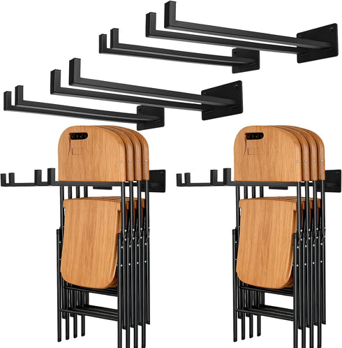 Neiteli 4 Pack Folding Chair Storage Rack,Folding Chair Rack,garage organizer wall mount,tool hangers