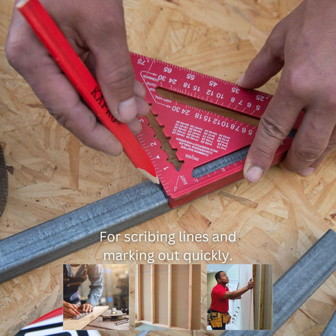 Kapro 446 High Definition Anodized Rafter Square, 7 Inch, Lightweight & Compact with Conversion Table and Protractor