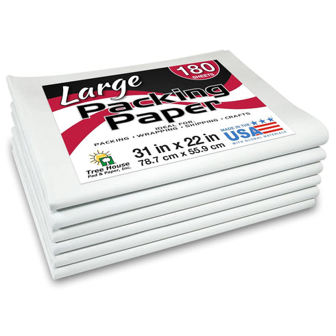 Tree House Pad & Paper, 31” x 22” Packing Paper Sheets, 180 Sheets of Newsprint for Moving