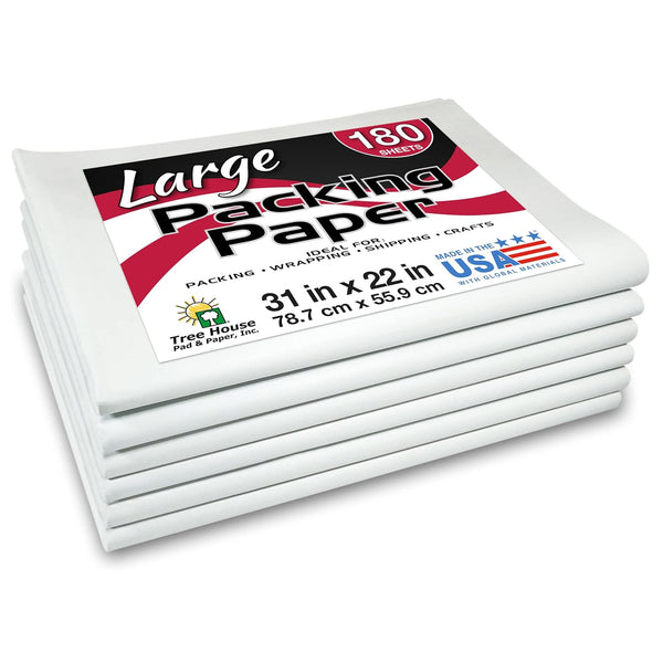 Tree House Pad & Paper, 31” x 22” Packing Paper Sheets, 180 Sheets of Newsprint for Moving