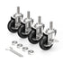 Caster Wheels 3 inch Locking Stem Casters, 3/8" -16 x 1-1/2" Threaded Stem Casters Swivel Set of 4 Heavy Duty Black
