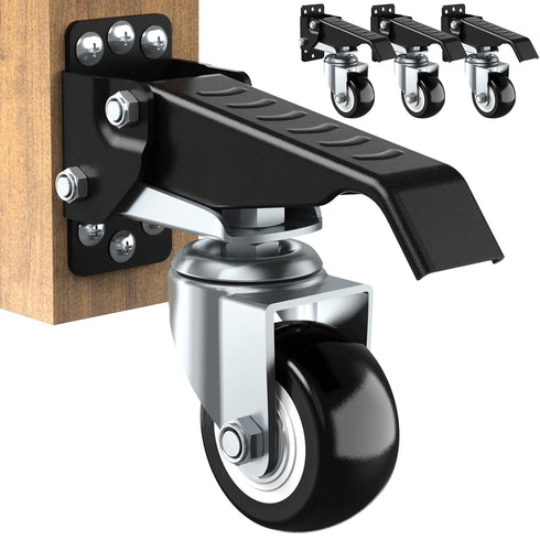 SOLEJAZZ Workbench Caster Kit, 660 LBS Heavy Duty Retractable Casters, All Steel Construction