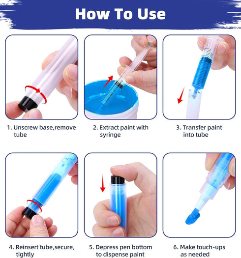 3 3 6 Pack 1) Touch Up Paint Pen Kit, New Upgraded Refillable Paint Pens with Types of Brushes, Fillable Paint Touch Up