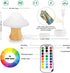 16 ANGTUO Wooden Mushroom Lamp, Color Changing Mushroom Night Light with Two Remote Controls