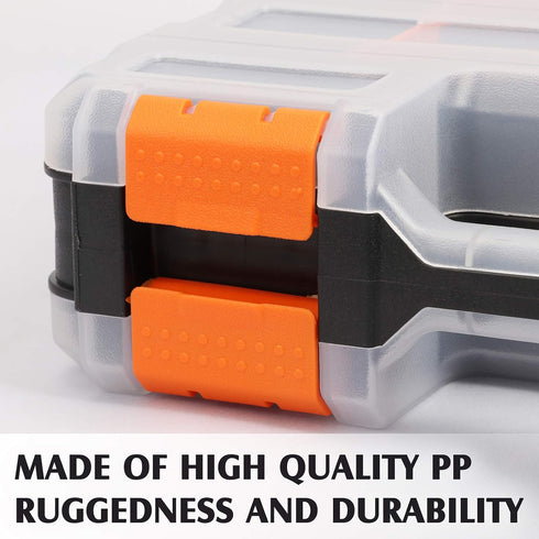 MIXPOWER 34-Compartments Double Sided Organizer with Removable Plastic Dividers, Black/Orange