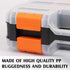 MIXPOWER 34-Compartments Double Sided Organizer with Removable Plastic Dividers, Black/Orange