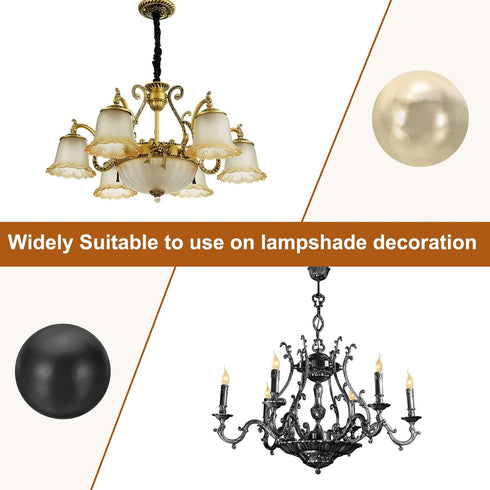 25mm 4 1/4-28 Inch PATIKIL Lamp Shade Finial, Pcs Lamp Finials Caps Knob Threaded Base Iron Solid Lamp Finial