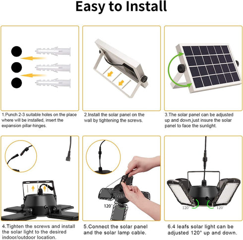 176 4 1 4 Auzev Solar Shed Light Indoor Outdoor Upgrade LED and Heads Solar Powered Motion Sensor Pandent Daytime Work